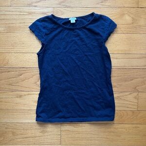 J. Crew T-shirt with Eyelet Cap Sleeves